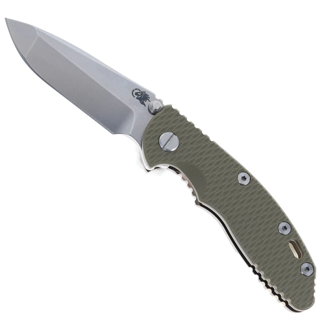 Hinderer Knives XM-18 3.25" Spanto Folding Knife OD Green G10 Bronze Stonewashed Titanium Handle Stonewashed Magnacut Blade