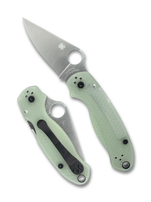 (Collectors Club #23) Spyderco Paramilitary 3 Natural  Mesh Textured G10 Handle satin Magnacut Blade C223GNDMCP