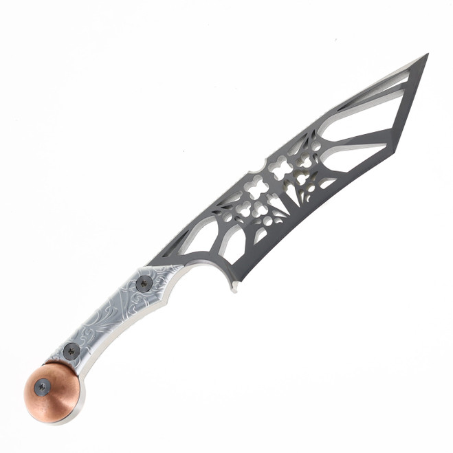 ブラウン Midgards Lenore Fixed Blade Knife Copper Ball Titanium Handle