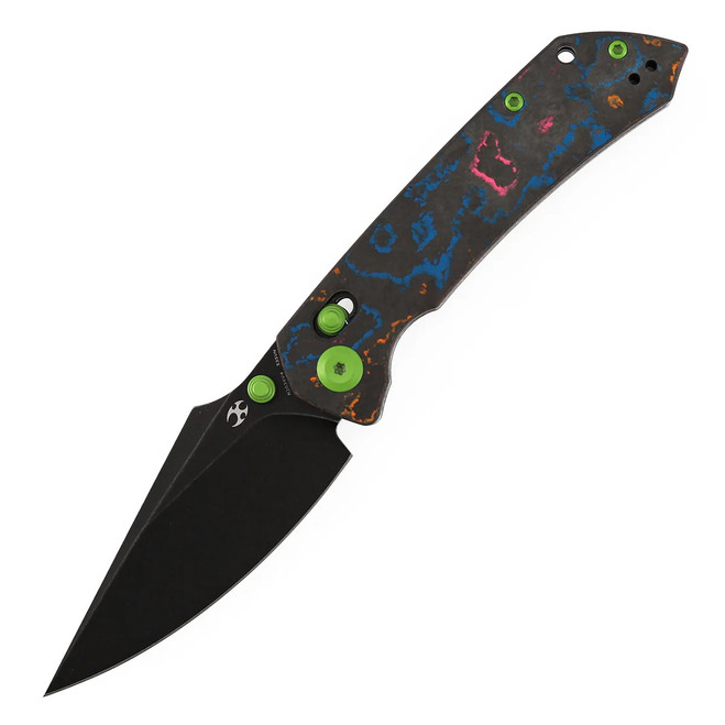 us Kansept Fenrir Folding Knife 80's Camo Carbon Fiber Handle S35VN