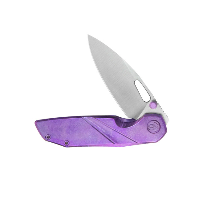 にの KB Sear Folding Knife Crystalized Purple Titanium Handle Satin