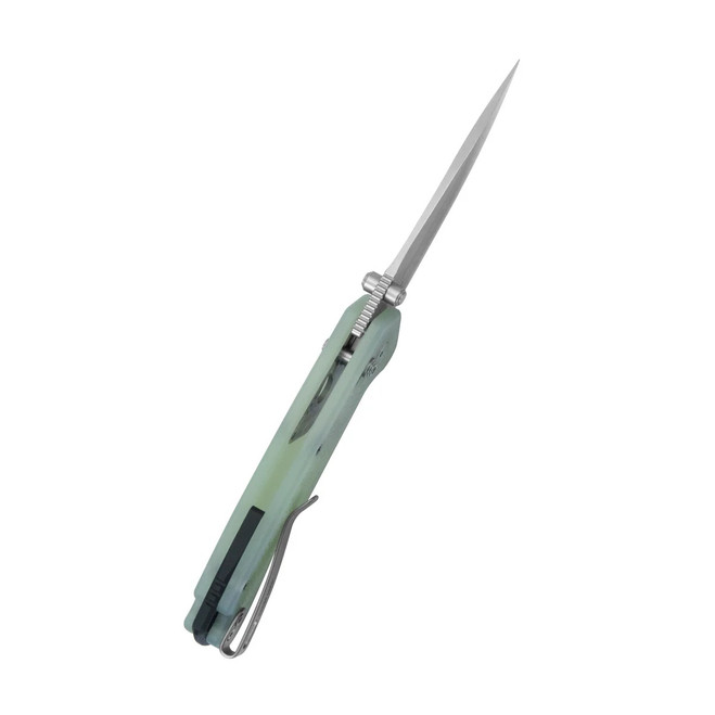 Kubey Geri Folding Knife Jade G10 Handle 14C28N Clip Point Plain