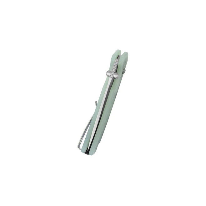 Kubey Geri Folding Knife Jade G10 Handle 14C28N Clip Point Plain