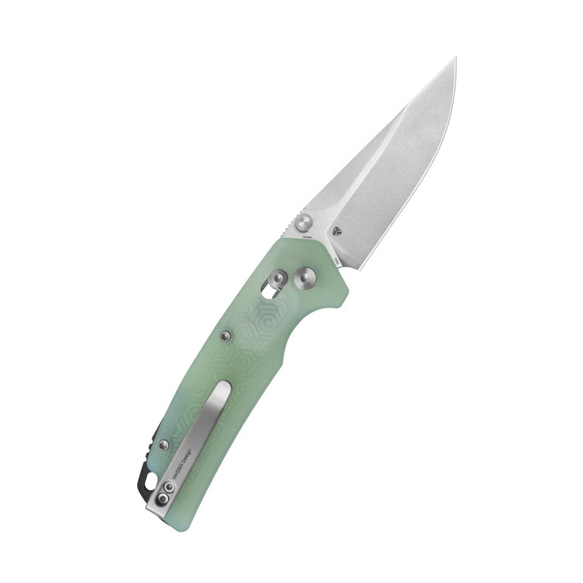 Kubey Geri Folding Knife Jade G10 Handle 14C28N Clip Point Plain