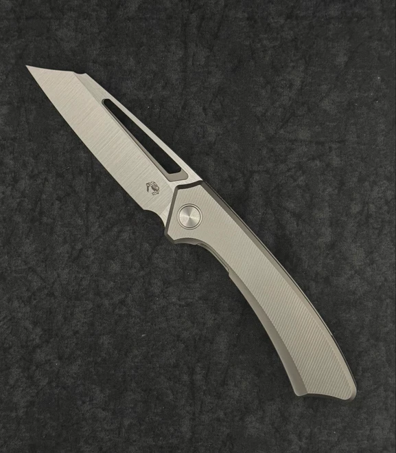 Gecko Customz Pictus XL V2 Folding Knife Titanium Micro Milled Handle Satin S90V Blade