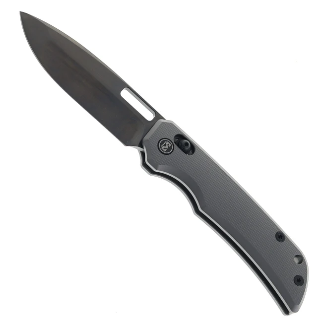 (Open Box) Returned Miguron Mero II Folding Knife Dark Grey PVD Titanium Handle M390 Drop Point Plain Edge MGR615ABK
