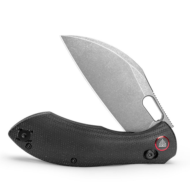 Trivisa Folding Knife Black Micarta Handle 14C28N Plain Edge