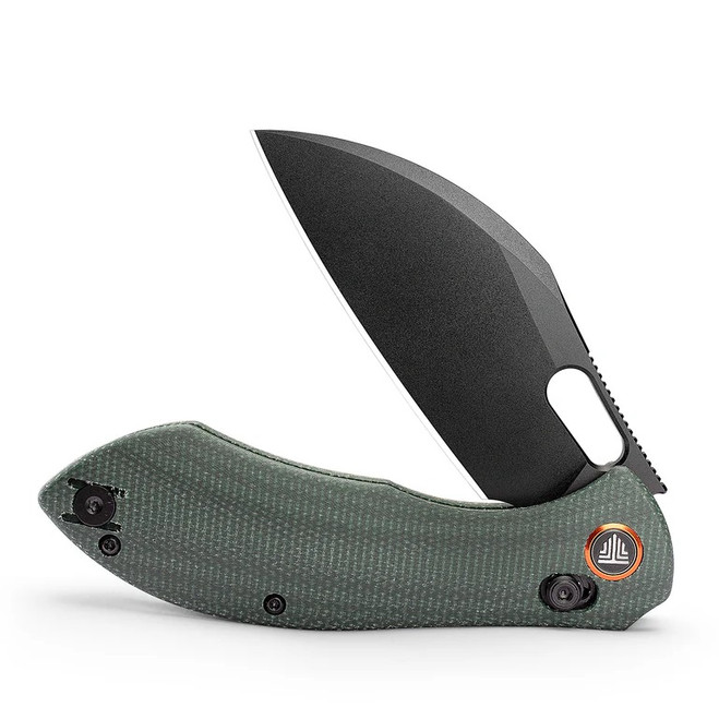 Trivisa Crossbar Lock Folding Knife Green Micarta Handle 14C28N