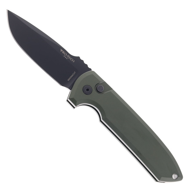 Pro-Tech Rockeye Automatic Knife Green Aluminum Handle Black DLC MagnaCut Blade LG3103-GREEN