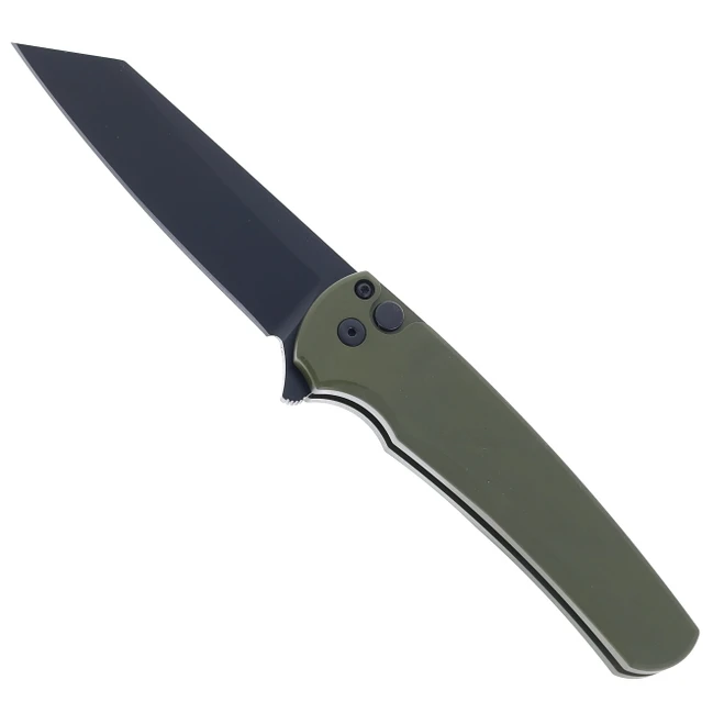 Pro-Tech Malibu Folding Knife Green Aluminum Handle DLC Black MagnaCut Reverse Tanto Blade 5403-Green