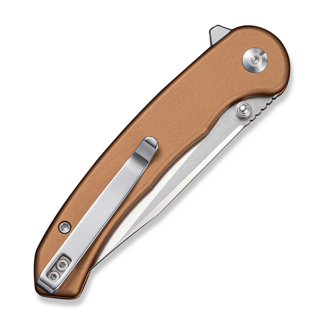 Sencut Ingot Folding Knife Coyote Brown Aluminum Handle D2 Plain
