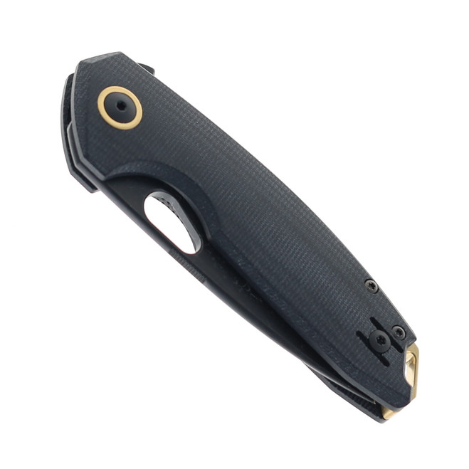 Giant Mouse Folding Knife Double Black Canvas Micarta Handle