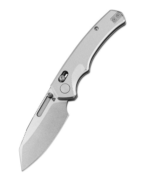 Penrose Stasis Folding Knife Silver Aluminium Handle 154CM
