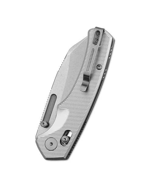 Penrose Stasis Folding Knife Silver Aluminium Handle 154CM