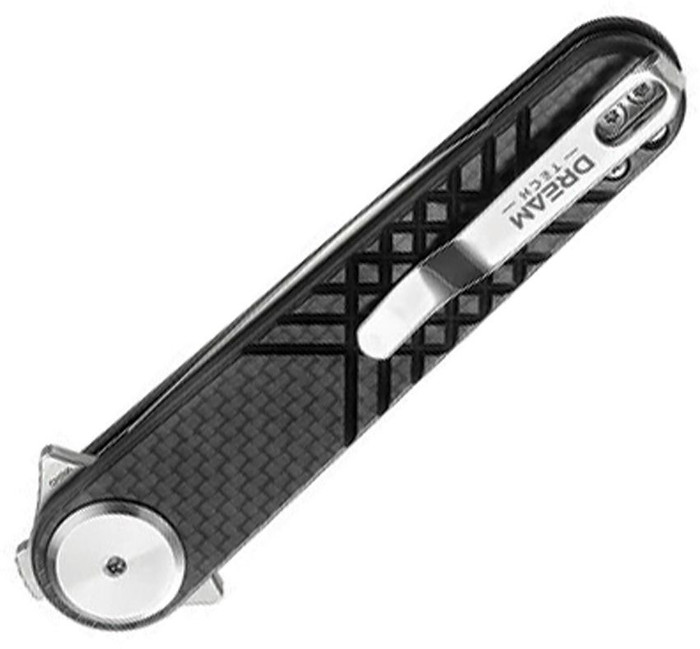 Dreamtech Button Lock Folding Knife Black G10/Carbon Fiber Handle