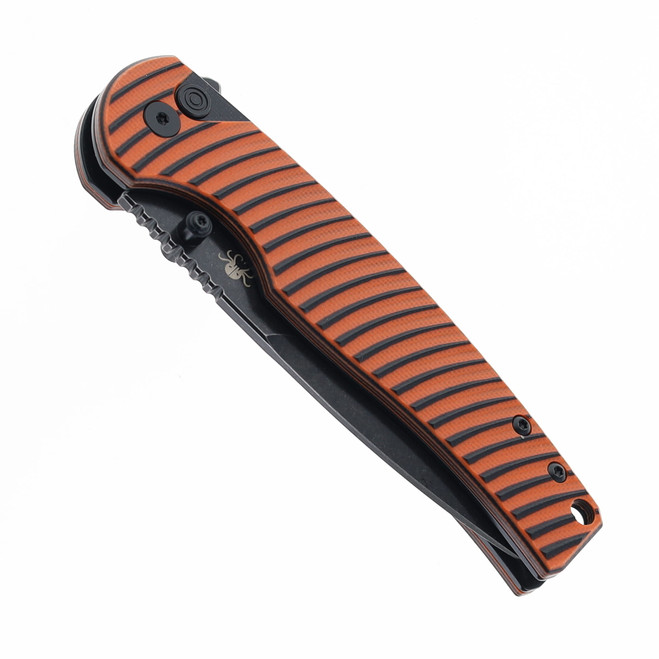 Klaken Folding Knife Orange G10 Handle D2 Plain Edge Black