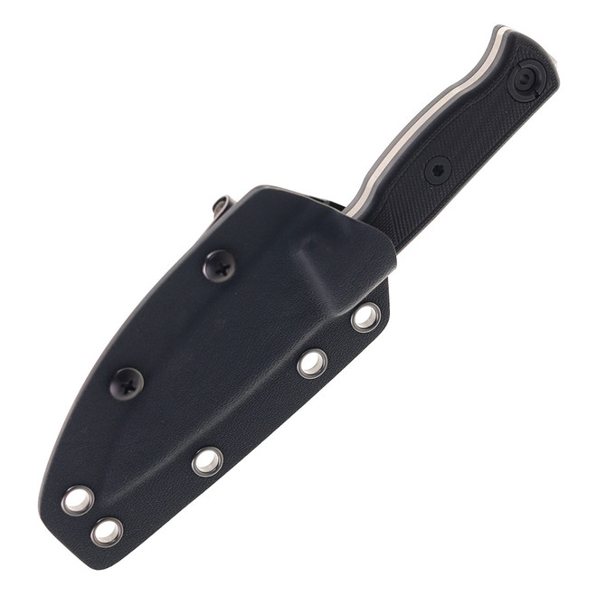 Klaken Fixed Blade Knife Black G10 Handle 14C28N Plain Edge Black