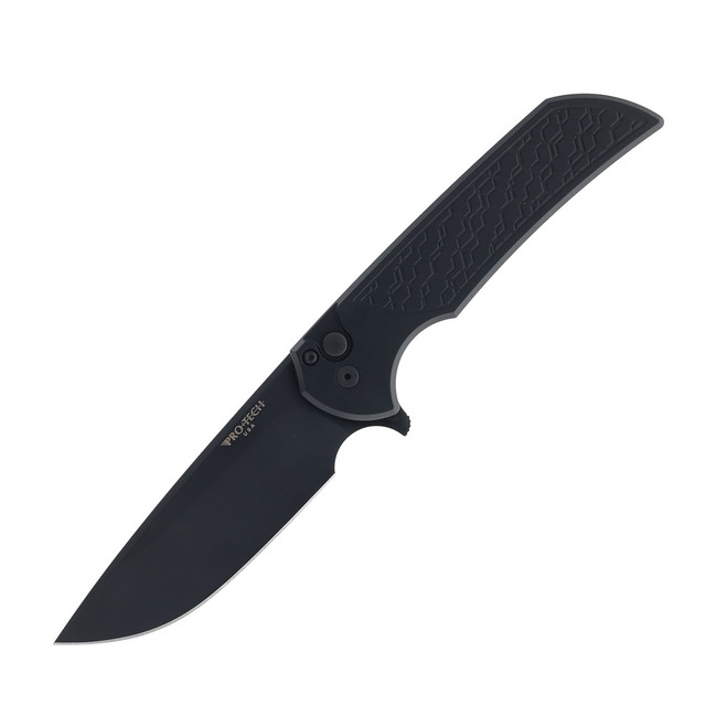 (Light Scratches) Open Box/Returned Protech  Mordax Gridlock Folding Knife Black Aluminum Handle DLC Magnacut Blade Drop Point Plain Edge MX106-Gridlock