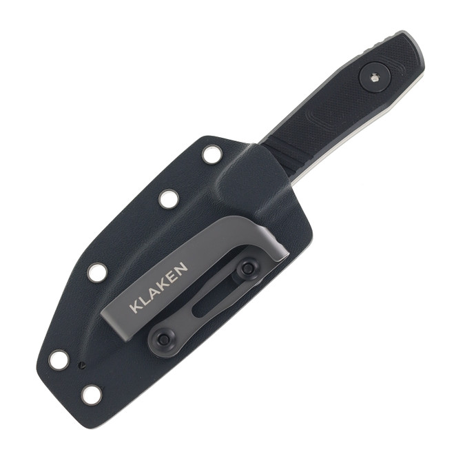 kinn Klaken Fixed Blade Knife Black G10 Handle 14C28N Plain Edge Black