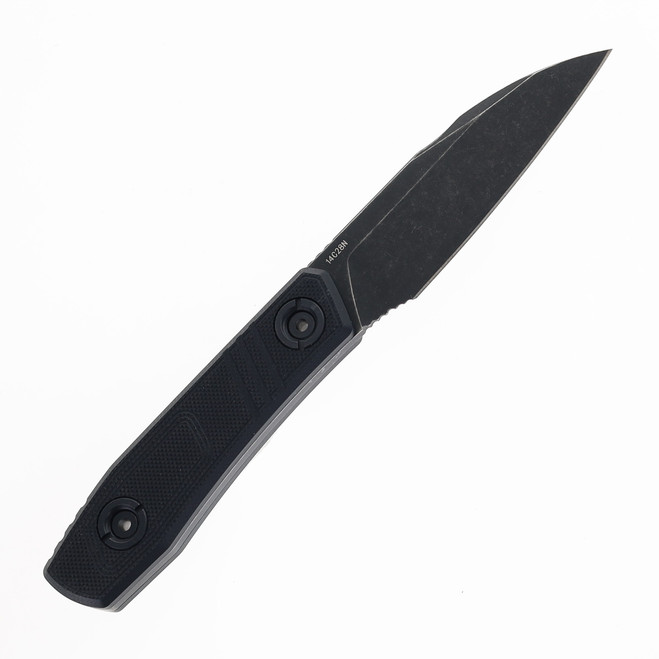 Klaken Fixed Blade Knife Black G10 Handle 14C28N Plain Edge Black