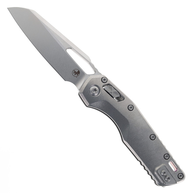 Microtech MSI Ram-Lok Folding Knife Stonewash Marfione Titanium Stonewash Purple Backspacer M390MK Blade 210-10MS3