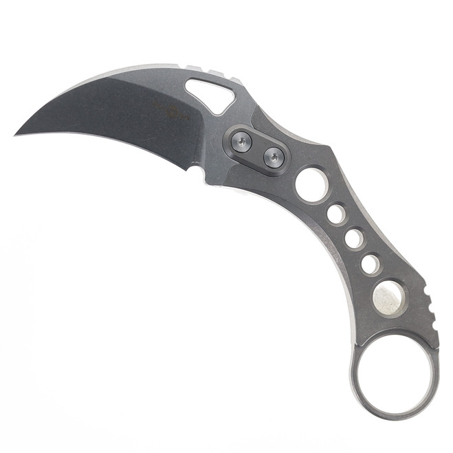 TwoSun Fixed Blade Knife Titanium Handle M390 Plain Edge Stonewash Finish TS625-M3-SW