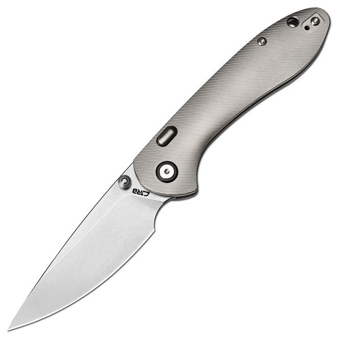 Artisan Cutlery Building the Feldspar Folding Knife Gray Titanium Handle S90V Drop Point Plain Edge Stonewash Finish J1912G-GY