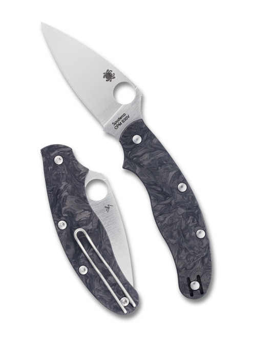 (Collectors Club #23) Spyderco UK Pen Knife Dark Matter Fat Carbon Handle S30V Blade C94CFS30VP
