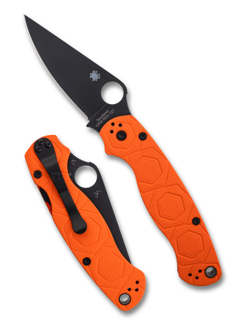(Collectors Club #23) Spyderco Paramilitary 2 Orange G10 Drop Point Rex 121 Black Blade C81GPORRX121BK2