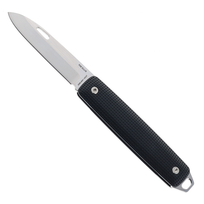 James Brand The Ellis Folding Knife Black Aluminum Handle VG-10 Drop Point Plain Edge KN131264-00