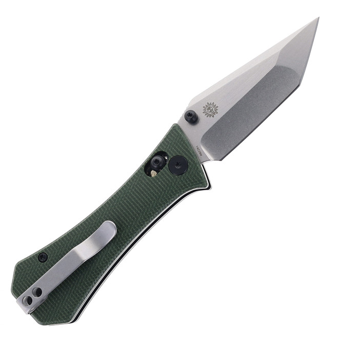 Auxiliary Manufacturing Coffin Tanto Folding Knife Crossbar Green