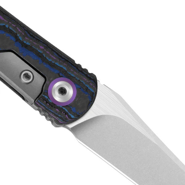 A Kizer Feist 3 Folding Knife Blue/Purple Titanium/Camo Carbon