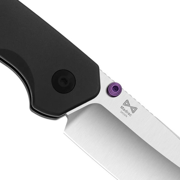 Kizer Madrac Folding Knife Black Aluminum Handle S45VN Sheepsfoot