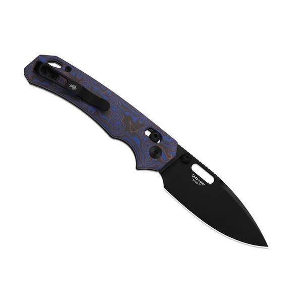 Kizer Outposter Folding Knife Purple Vortex Pattern Micarta Handle