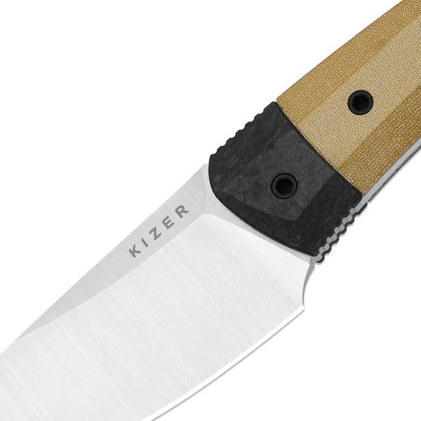 Kizer Momo Fix 3 Fixed Blade Knife Brown/Black Micarta/Carbon