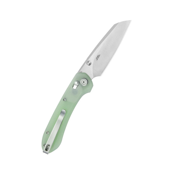 Kubey Bonza Folding Knife Jade G10 Handle 14C28N Sheepsfoot Plain