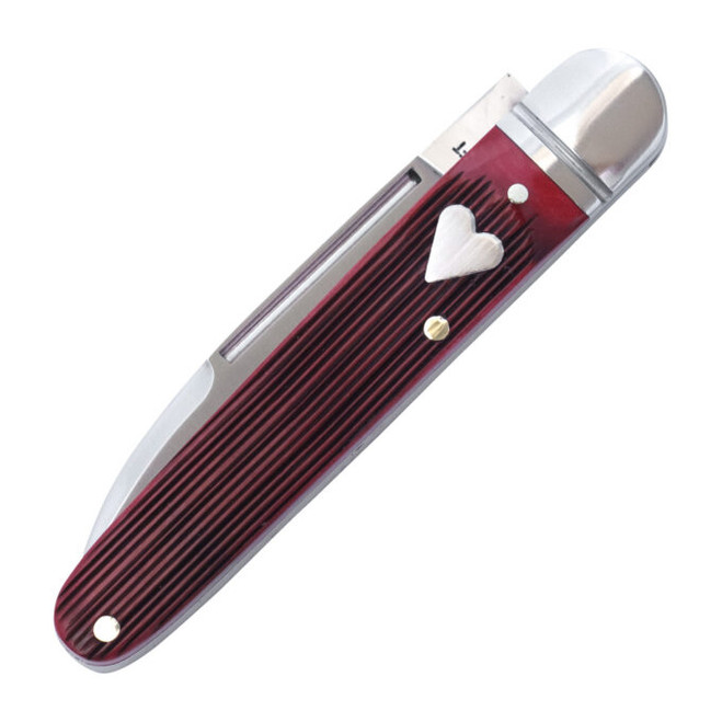 RoseCraft Tuckahoe Jack Folding Knife Red Barnboard Jigged Bone