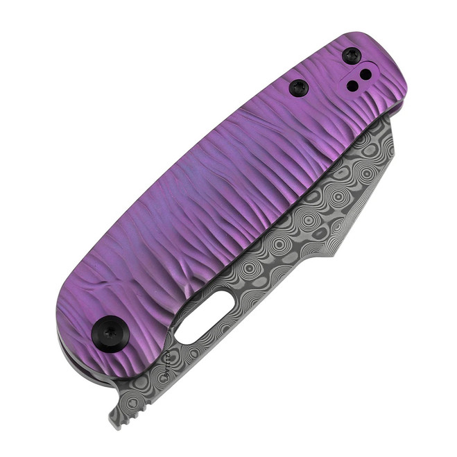 Kansept Orlok Folding Knife Purple Anodized Titanium/Micro Rock