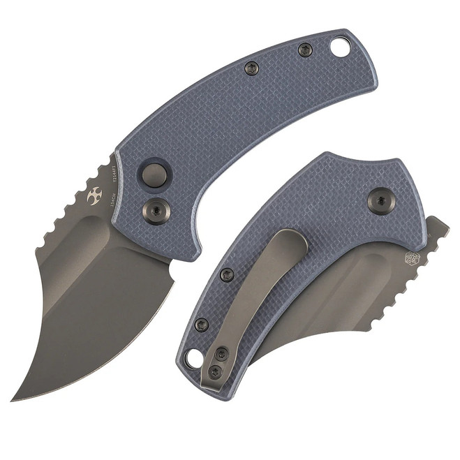 Kansept Wasp Folding Knife Light Gray G10 Handle 154CM Modified Sheepsfoot Plain Edge T2144F1