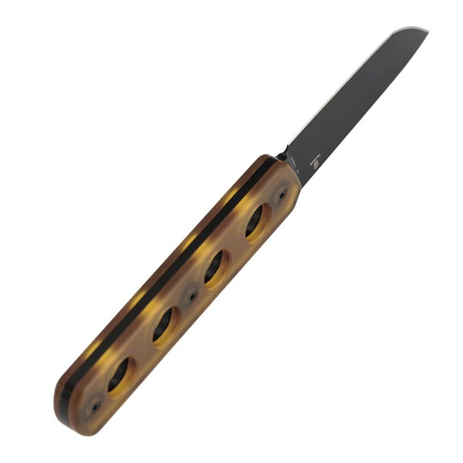 その他 2y Tenable Foosa Fixed Blade Knife Amber PEI Handle D2 Tanto Plain