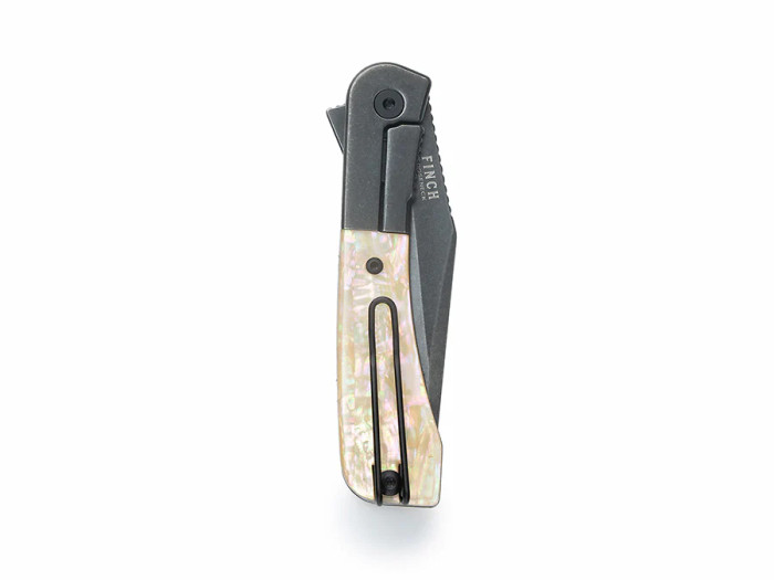 Finch Gooseneck Folding Knife Mother of Pearl Handle Black