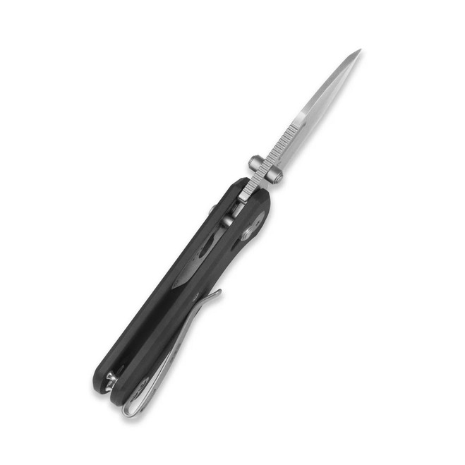 GEO Belluf Folding Knife Black G10 Handle M390 Drop Point Plain
