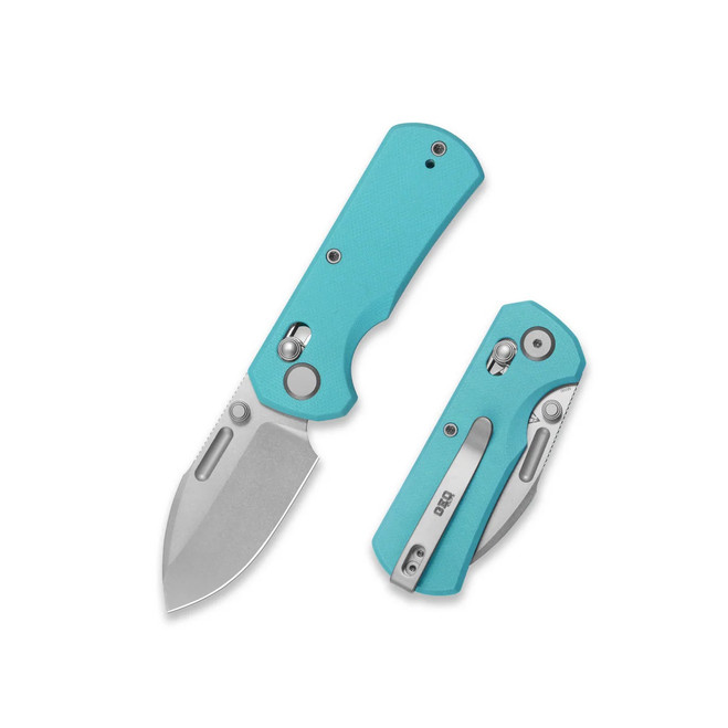GEO Belluf Folding Knife Bright Blue G10 Handle M390 Drop Point Plain Edge Stonewash Finish GEO2508B