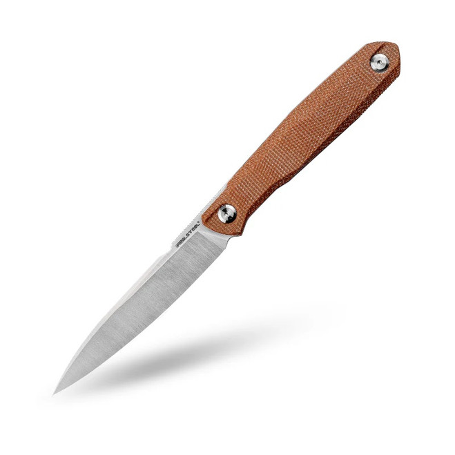 Real Steel G5 Fixed Blade Knife Natural Micarta Handle Nitro-V Plain Edge Satin Finish 3770NM
