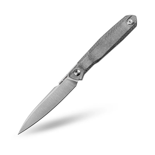 Real Steel G5 Fixed Blade Knife Grey Micarta Handle Nitro-V Plain Edge Satin Finish 3770GM