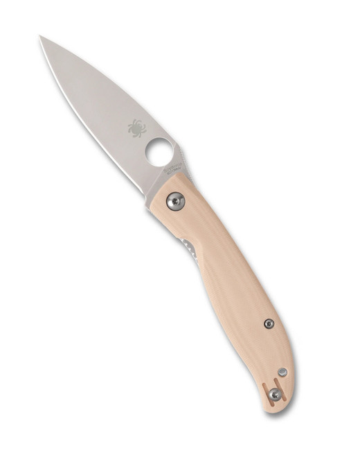 は Spyderco Mantra 4 Folding Knife White G10 Handle 8Cr13MoV Leaf