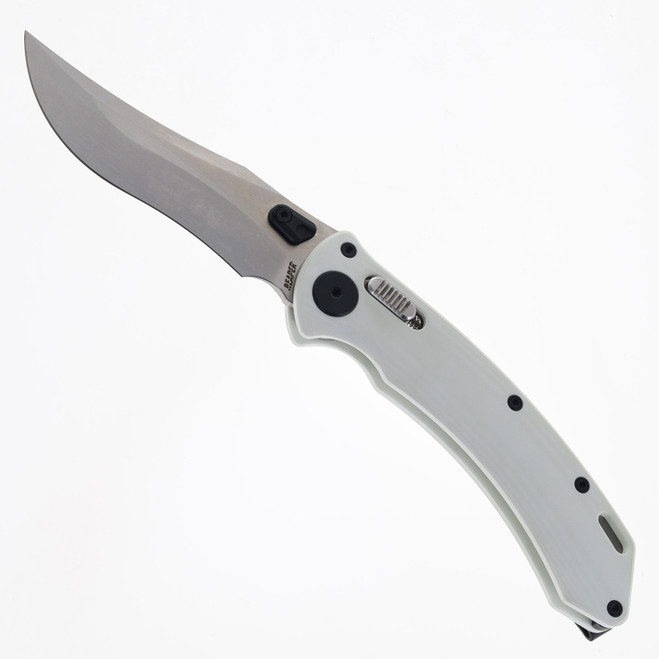 Meteor Knives Reaper Folding Knife White G10 Handle 4.3" XW-42 Blade LX06B