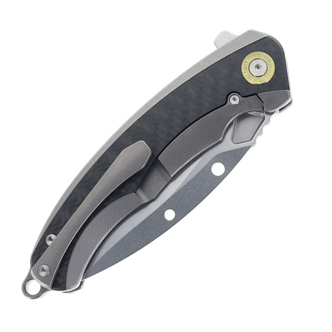 TwoSun Folding Knife Black Titanium/Carbon Fiber Handle 14C28N