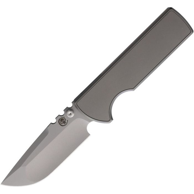 Chaves NTAK 229 Folding Knife Gray SW Ti Handle M390 Drop Point Plain CHAV14404