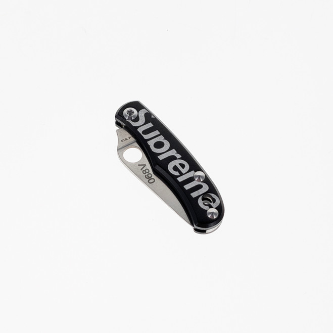 Spyderco Supreme Bug Key Chain Size Folding Knife Black Aluminum Handle Stainless Steel Plain Edge C133ALPBK